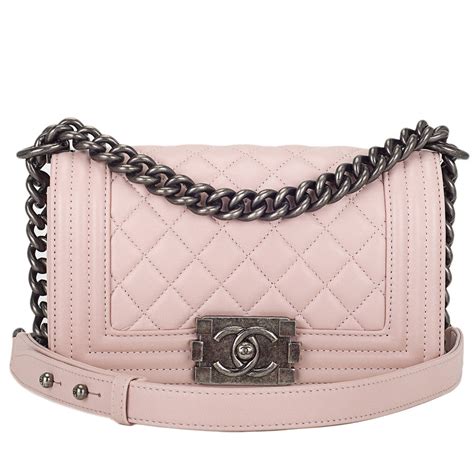 chanel baby pink quilted lambskin small boy bag|BOY CHANEL .